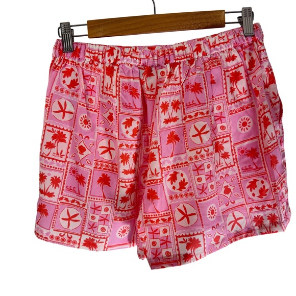 NEW Sigrid Olsen Sleepwear Size Pink Coral Tropical Notch Pajama 2 pcs Short Set - Picture 8 of 12